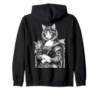 Monna Lisa Amante Gatto Leonardo da Vinci Vintage Cute Kitty Art Felpa con Cappuccio