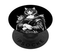 Monna Lisa Amante Gatto Leonardo Da Vinci Vintage Cute Kitty Art PopSockets PopGrip Adesivo