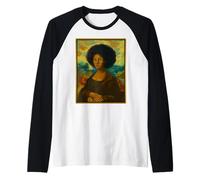 Monna Lisa Nera Regina Afro Donna Africana Mese della Storia Maglia con Maniche Raglan