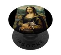 Monna Lisa Porcellino Ritratto d'arte pittura PopSockets PopGrip Adesivo