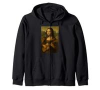 Monna Lisa Suonare Chitarra Rinascimento Chitarrista Musicista Arte Felpa con Cappuccio