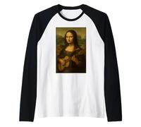 Monna Lisa Suonare Chitarra Rinascimento Chitarrista Musicista Arte Maglia con Maniche Raglan