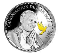 Monnaie de Paris Medaglia Argentina Pape Jean PAUL II CANNONIAZIONE 2014 COLOMBO COLORE GIALLO