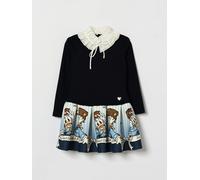 MONNALISA Abito da bambina in cotone con stampa Disney e collo amovibile 7 Blue