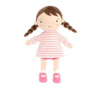 Monnëka Lola, Bambola di Panno 35,5 cm - Giocattolo abbraccio per bambini e bambini in cotone 100% organico e lavabile - Compagne morbide con vestiti rimovibili - Regalo originale per nascita