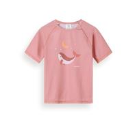Monnëka Rashguard Bambino Manica Corta per Spiaggia e Piscina | Whale Pink 1 a 2 Anni