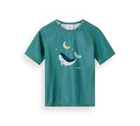 Monnëka Rashguard Bambino Manica Corta per Spiaggia e Piscina | Whale Teal 1 a 2 Anni