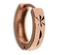 mono orecchino argento 925 placcato oro rosa scattino uno singolo diamantato lui
