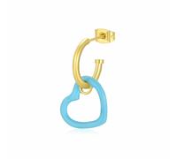 Mono orecchino donna cuore pendente Sagapo acciaio smalto colorato SVB37 a SVB40