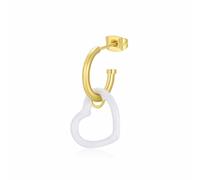 Mono orecchino donna cuore pendente Sagapo acciaio smalto colorato SVB37 a SVB40