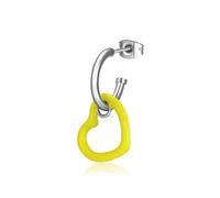 Mono orecchino donna cuore pendente Sagapo acciaio smalto colorato SVB37 a SVB40