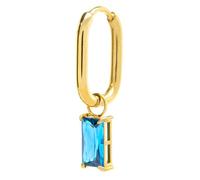 Mono Orecchino ovale con zircone baguette