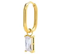 Mono Orecchino ovale con zircone baguette