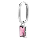 Mono Orecchino ovale con zircone baguette