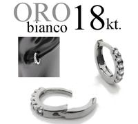 mono orecchino uomo donna ORO 18kt. cerchio anello zirconi swarovsky lobo trago