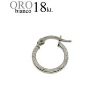 mono orecchino uomo donna ORO 18kt. cerchio effetto DIAMANTATO luminoso 13mm.