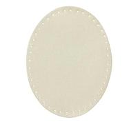 Mono Quick 100 x x 2 toppe ovali in camoscio, da applicare con ferro da stiro, colore: bianco lana