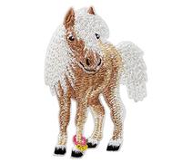 Mono Quick Toppa termoadesiva con motivo cavallo pony, colore: bianco/marrone, 14618