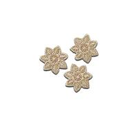 Mono-Quick 3 stelle beige - Toppe Termoadesive Patch Toppa Ricamate, Misura: 1,5 x 1,5 cm