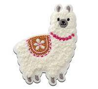 Mono Quick Animale di Ciniglia alpaca - Toppe Termoadesive Patch Toppa Ricamate, Misura: 7 x 5,7 cm