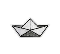 Mono-Quick Barca Origami Patch Termoadesivo 5 x 2,8 cm per Bambini Adulti con Marina Costa Vintage Originale, Toppe Adesive Cucire Vestiti Vacanze Compleanno