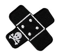 Mono-Quick Cerotto Teschio Patch Termoadesivo 5 x 5 cm per Adulti con Skull Vintage Edgy Statement, Toppe Adesive Cucire Vestiti Lavoretti Regalo