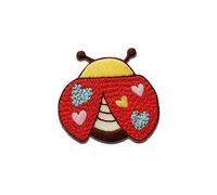 Mono-Quick Coccinella con cuori animale - Toppe Termoadesive Patch Toppa Ricamate, Misura: 3,4 x 3,5 cm