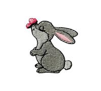 Mono-Quick Toppa termoadesiva con coniglio con farfalla, 4,0 x 4,0 cm