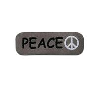 Mono-Quick Etichetta grigia della pace - Toppe Termoadesive Patch Toppa Ricamate, Misura: 1,8 x 5,3 cm