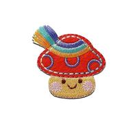 Mono-Quick Fungo con frange - Toppe Termoadesive Patch Toppa Ricamate, Misura: 4 x 4 cm