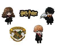 Mono-Quick Harry Potter Logo Ron Hermione Hogwarts Patch Termoadesivi Set di 5 per Adulti Bambini con Cult Magia Originale Vintage, Pantaloni Jeans Ginocchio Riparazione Toppe