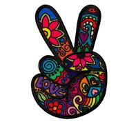 Mono-Quick Hippie Peace Love Amore Toppe Adesive Pace 6,8 x 4,5 cm per Adulti con Stoffa Tessuto Cotone Originale