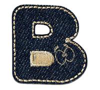 Mono-Quick Lettera B Blu Toppa Termoadesiva Lettere 3 x 3,1 cm per Bambini Adulti con Nome Iniziali Monogramma Personalizzato, Sport Squadra Calcio Numeri Trasferimento Decorazione