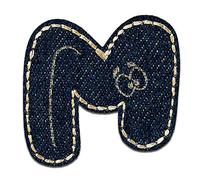 Mono-Quick Lettera M Blu Toppa Termoadesiva Lettere 2,8 x 3,2 cm per Bambini Adulti con Nome Iniziali Monogramma Personalizzato, Sport Squadra Calcio Numeri Trasferimento Decorazione