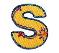 Mono-Quick Lettera S Multicolore Toppa Termoadesiva Lettere 3,4 x 2,8 cm per Bambini Adulti con Nome Iniziali Monogramma Personalizzato, Sport Squadra Calcio Numeri Trasferimento Decorazione