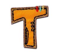 Mono-Quick Lettera T Multicolore Toppa Termoadesiva Lettere 3,3 x 2,9 cm per Bambini Adulti con Nome Iniziali Monogramma Personalizzato, Sport Squadra Calcio Numeri Trasferimento Decorazione