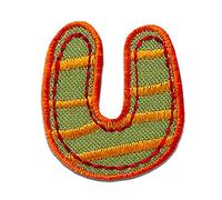 Mono-Quick Lettera U Multicolore Toppa Termoadesiva Lettere 2,7 x 3,2 cm per Bambini Adulti con Nome Iniziali Monogramma Personalizzato, Sport Squadra Calcio Numeri Trasferimento Decorazione