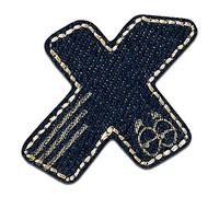 Mono-Quick Lettera X Blu Toppa Termoadesiva Lettere 3,4 x 3,2 cm per Bambini Adulti con Nome Iniziali Monogramma Personalizzato, Sport Squadra Calcio Numeri Trasferimento Decorazione
