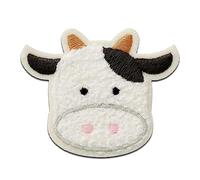 Mono-Quick Mucca di Ciniglia animale - Toppe Termoadesive Patch Toppa Ricamate, Misura: 5,4 x 6,6 cm