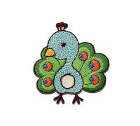 Mono-Quick Pavone animale - Toppe Termoadesive Patch Toppa Ricamate, Misura: 4,9 x 4,1 cm
