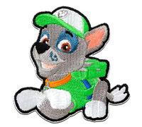 Mono-Quick Paw Patrol Rocky Patch Termoadesivo 7 x 6,4 cm per Bambini con Super Cuccioli Cane Eroe Avventura, Pantaloni Jeans Ginocchio Riparazione Toppe