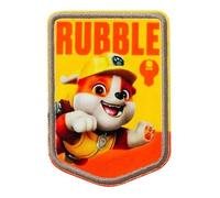 Mono-Quick Paw Patrol Rubble Patch Termoadesivo 7,8 x 5,5 cm per Bambini con Super Cuccioli Cane Eroe Avventura, Pantaloni Jeans Ginocchio Riparazione Toppe