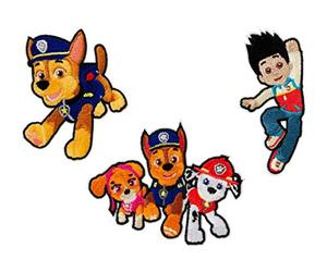 Mono-Quick Paw Patrol, set di 3 immagini termoadesive, per bambini, ragazzi e ragazze, toppe termoadesive, in poliestere, multicolore, 8 cm, 3 pezzi