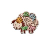 Mono-Quick Pecora con lana animale - Toppe Termoadesive Patch Toppa Ricamate, Misura: 4,3 x 5,2 cm