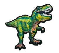 Mono Quick T-Rex dino verde - Toppe Termoadesive Patch Toppa Ricamate, Misura: 4,8 x 6,3 cm