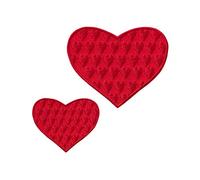 Monoquick Toppa termoadesiva con cuori, 2 pezzi, 4,0 + 6,0 cm, colore: rosso