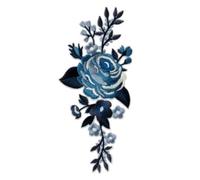 Mono-Quick - Toppa termoadesiva con rose e fiori, colore blu, 7 x 15 cm, 16051