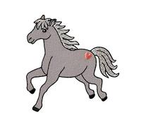 Mono-Quick - Toppa termoadesiva da applicare con ferro da stiro, motivo: cavallo con cuore, 7,5 x 7,5 cm