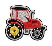 Mono-Quick Trattore Rosso Patch Termoadesivo 7,6 x 9 cm per Bambini con Fattoria Cantiere Azione Giocattolo Originale, Toppe Adesive Cucire Vestiti Pantaloni Compleanno