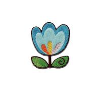 Mono-Quick Tulipano blu - Toppe Termoadesive Patch Toppa Ricamate, Misura: 3,1 x 3,1 cm